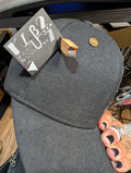 A10.Distressed: Black Velcro-Backed Hat with Pin